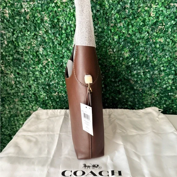 Coach Maple Brown Brooklyn 28 Leather Women's Bag NWT - Picture 4 of 7